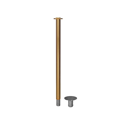 Stanchion Post And Rope Removable Base Sat.Brass Post Flat Top